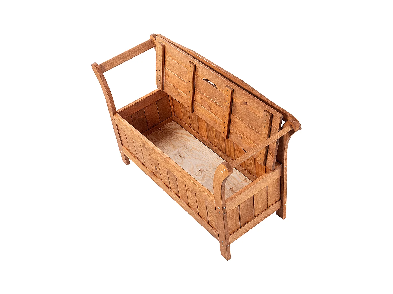 KADAX Ławka ogrodowa ze skrzynią Rosay złoty dąb