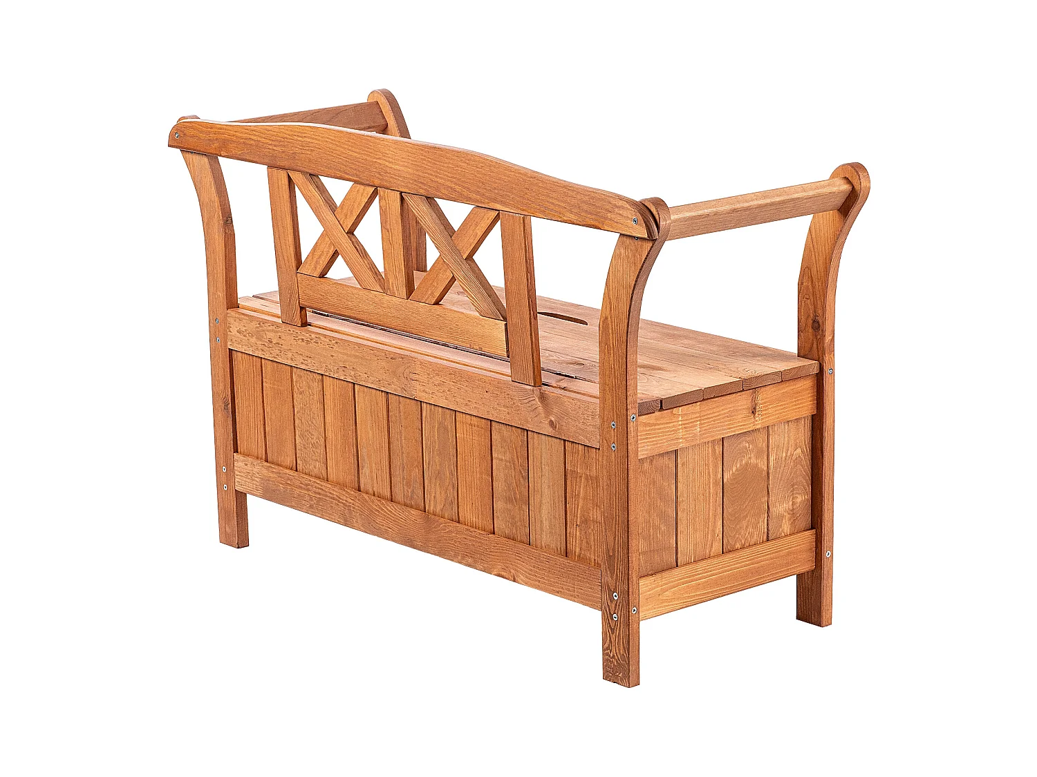 KADAX Ławka ogrodowa ze skrzynią Rosay złoty dąb