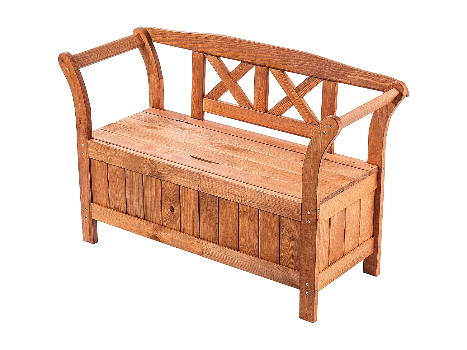 KADAX Ławka ogrodowa ze skrzynią Rosay złoty dąb