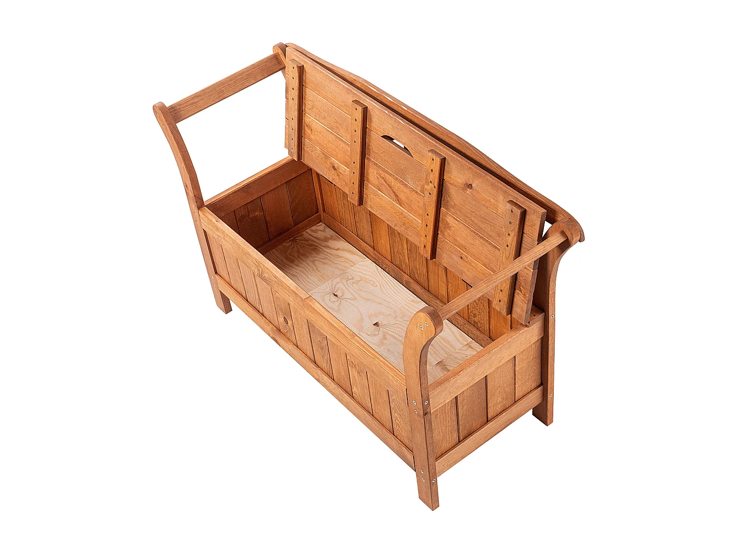 KADAX Ławka ogrodowa ze skrzynią Rosay złoty dąb