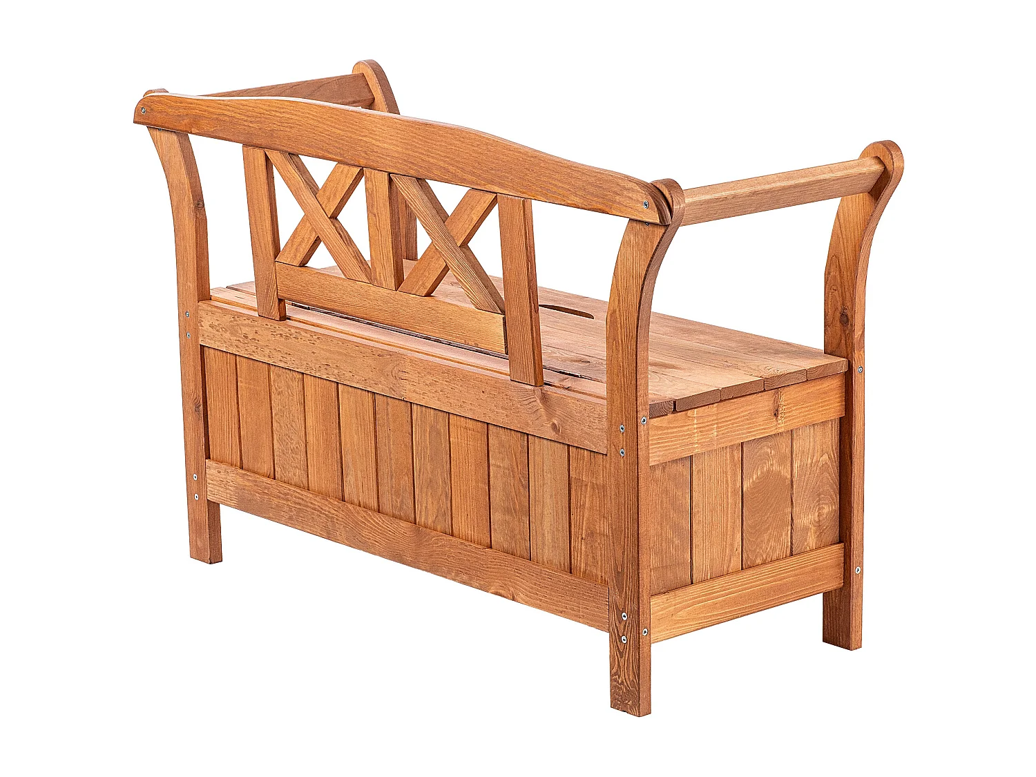 KADAX Ławka ogrodowa ze skrzynią Rosay złoty dąb