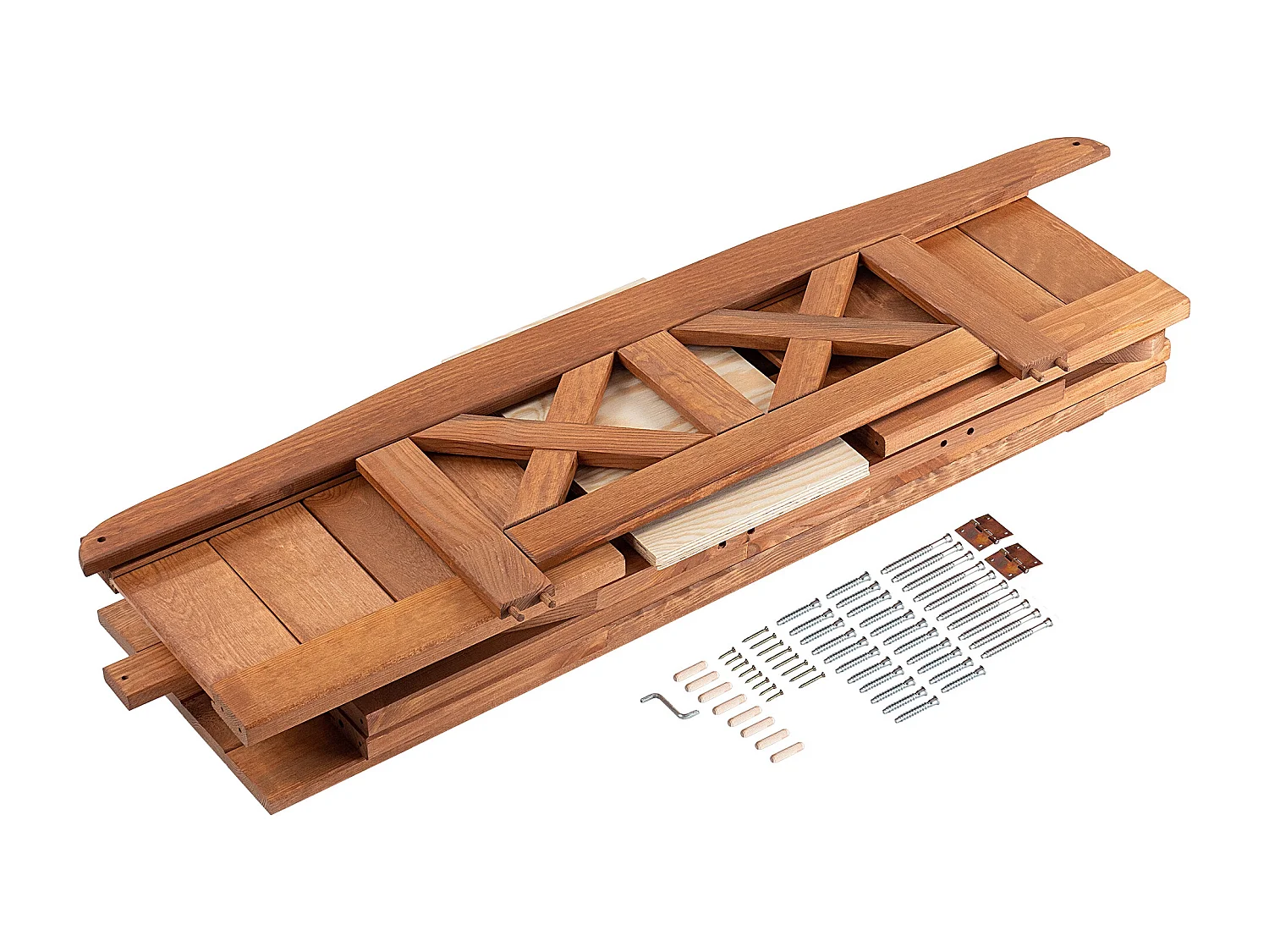 KADAX Ławka ogrodowa ze skrzynią Rosay złoty dąb