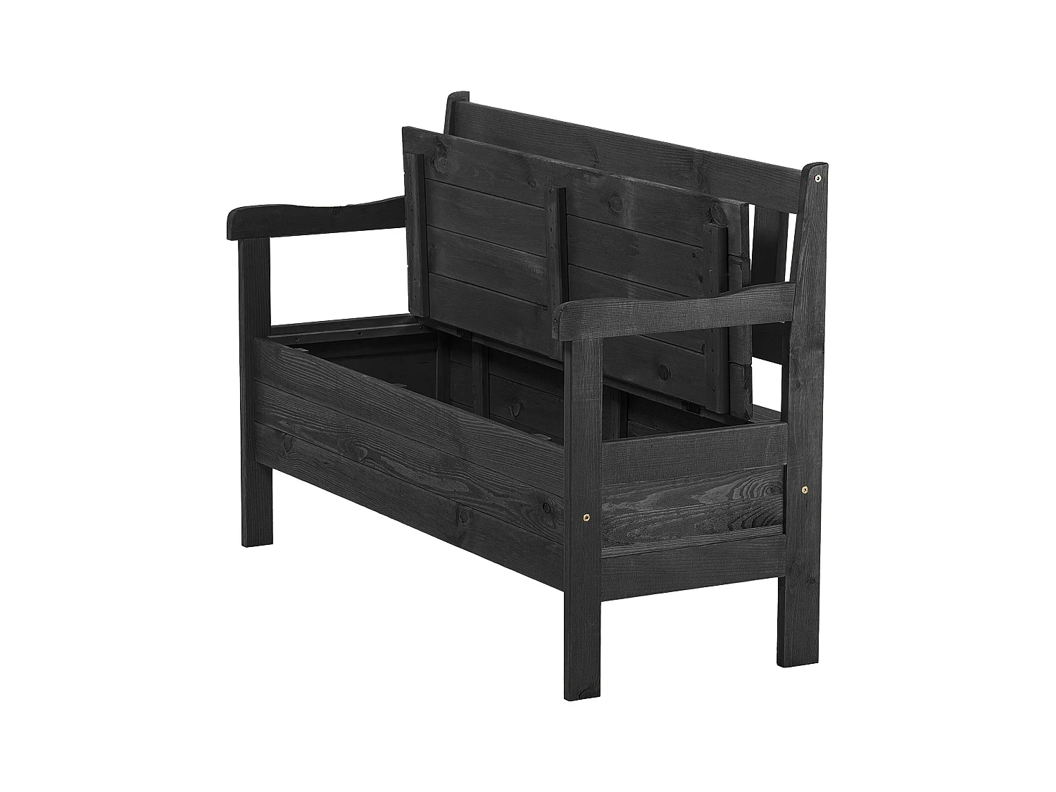 KADAX Tuinbank, 120 x 47 x 81,5 cm, bank van een vezelplaat, zitbank met opbergruimte en rugleuning, weerbestendige houten bank voor tuin, balkon, 120 cm, antraciet