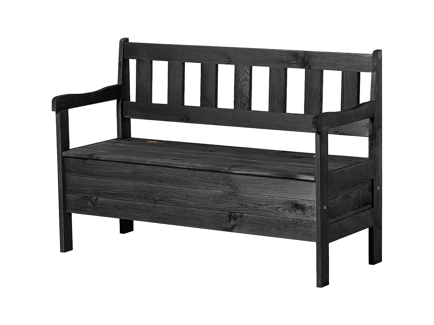 Banc de jardin KADAX, 120 x 47 x 81,5 cm, banc en panneaux de fibres, banc avec espace de rangement et dossier, banc en bois résistant aux intempéries pour jardin,