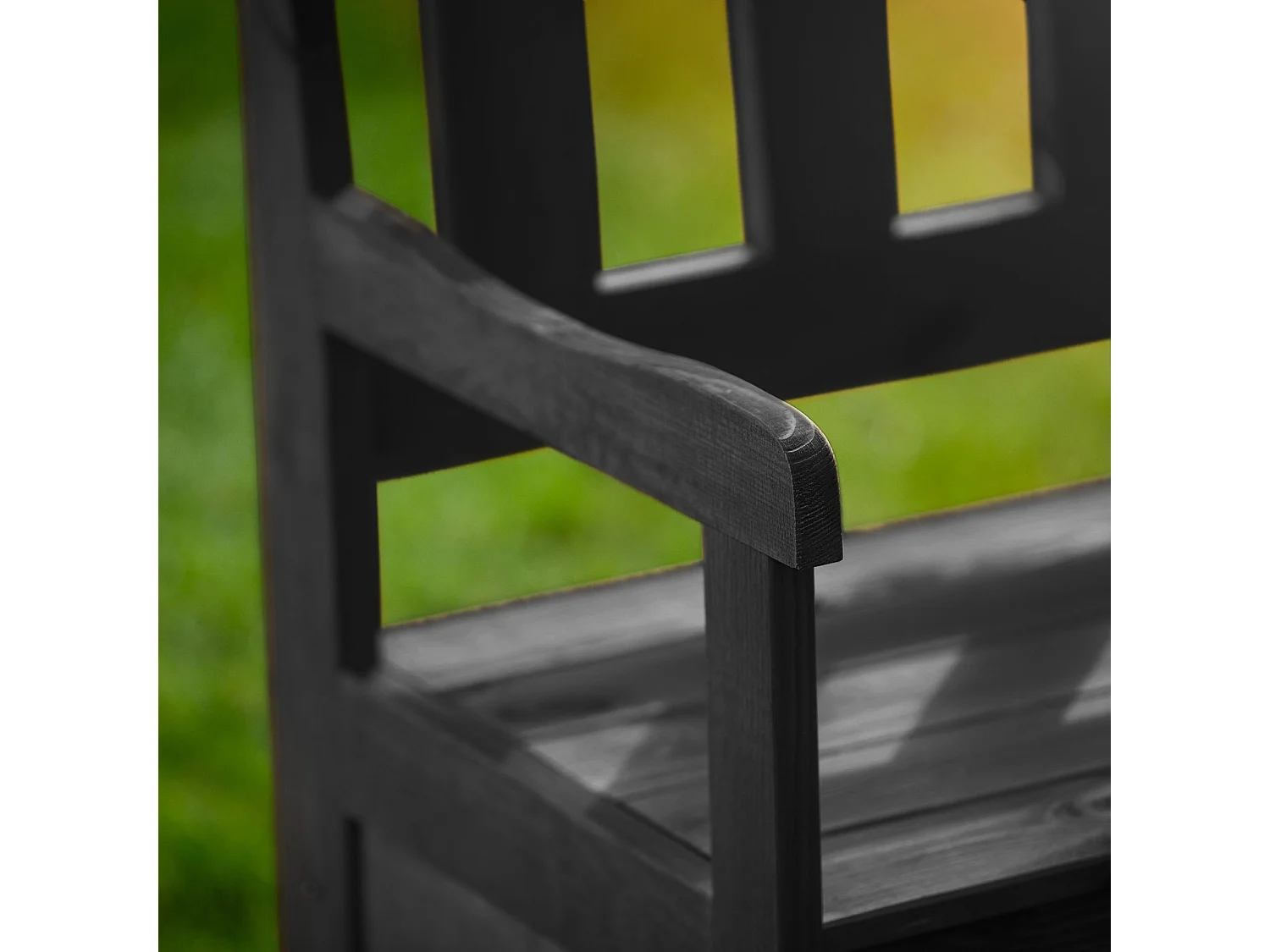 Banc de jardin KADAX, 120 x 47 x 81,5 cm, banc en panneaux de fibres, banc avec espace de rangement et dossier, banc en bois résistant aux intempéries pour jardin,