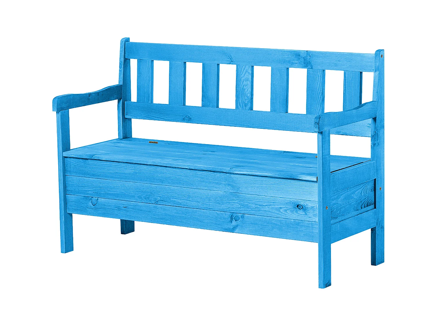 KADAX Tuinbank, 120 x 47 x 81,5 cm, bank van een vezelplaat, zitbank met opbergruimte en rugleuning, weerbestendige houten bank voor tuin, balkon, 120 cm, blauw