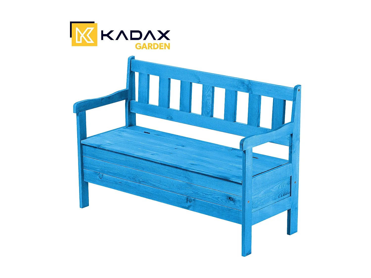 Banc de jardin KADAX, 120 x 47 x 81,5 cm, banc en panneaux de fibres, banc avec espace de rangement et dossier, banc en bois résistant aux intempéries pour jardin,