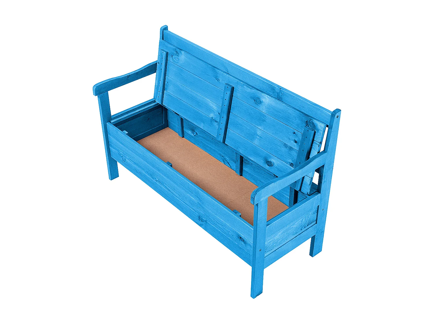 Banc de jardin KADAX, 120 x 47 x 81,5 cm, banc en panneaux de fibres, banc avec espace de rangement et dossier, banc en bois résistant aux intempéries pour jardin,