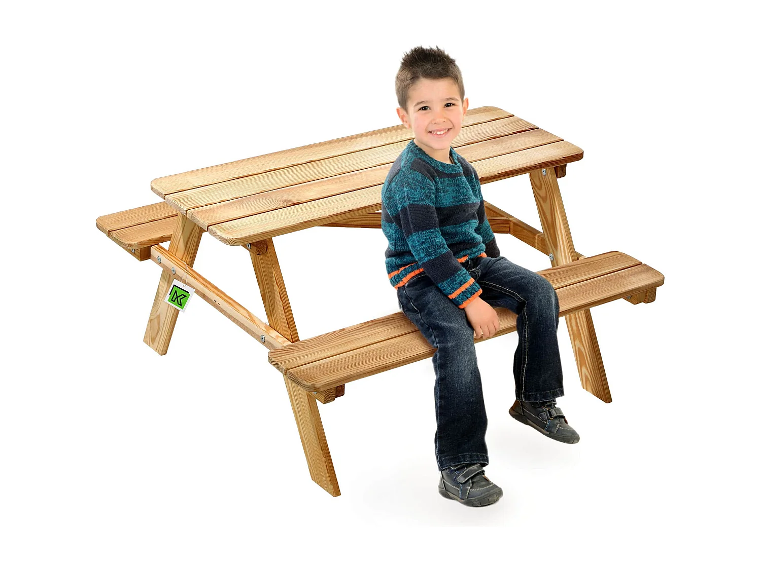 KADAX Table de pique-nique pour enfants avec bancs, mobilier pour enfants pour pique-nique, table pour enfants en bois, ensemble de pique-nique pour le jardin,