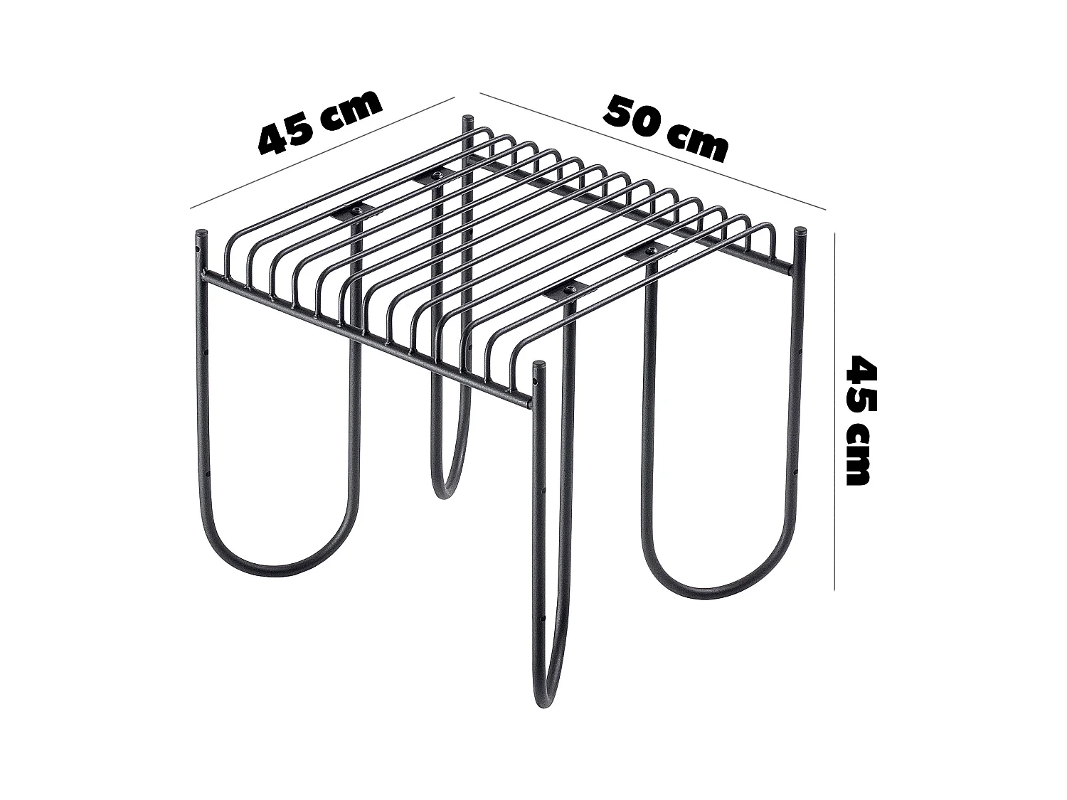 KADAX Ławka do ogrodu Ruste 50 x 45 cm, czarna