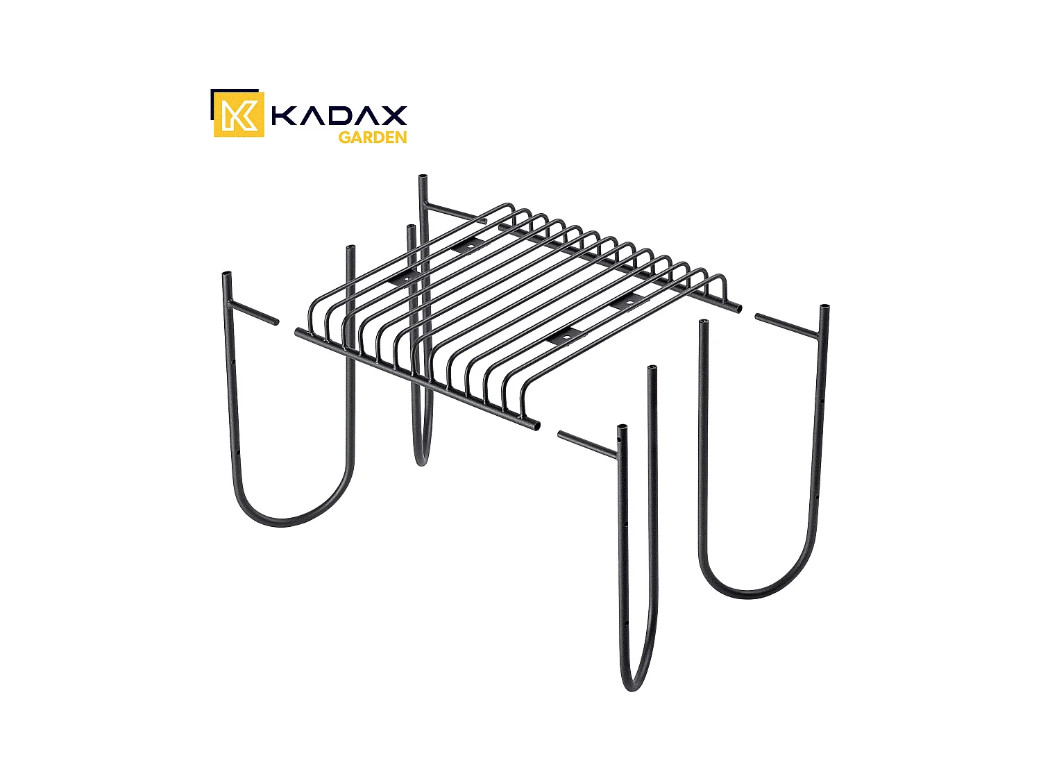 KADAX Ławka do ogrodu Ruste 50 x 45 cm, czarna