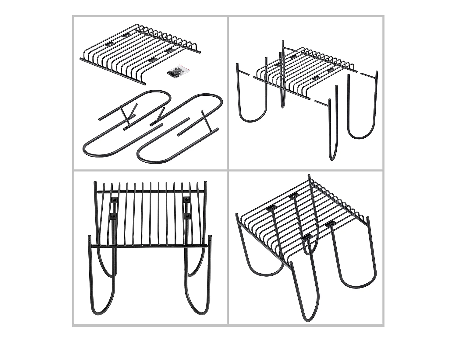 KADAX Ławka do ogrodu Ruste 50 x 45 cm, czarna