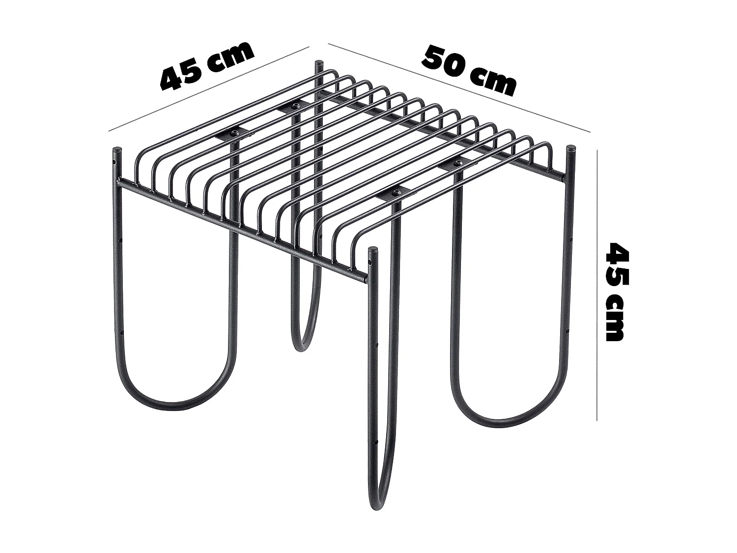 KADAX Ławka do ogrodu Ruste 50 x 45 cm, czarna
