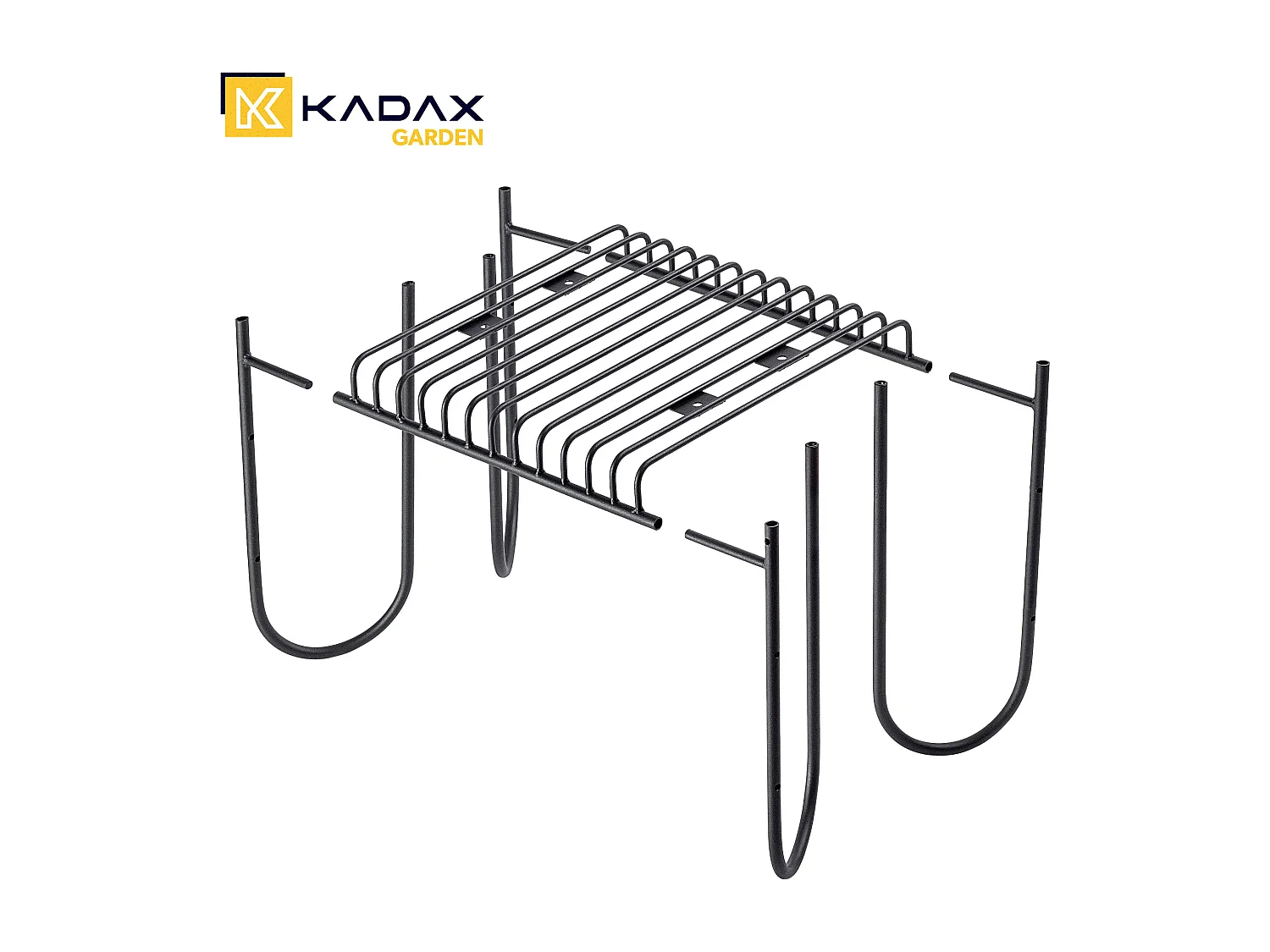 KADAX Ławka do ogrodu Ruste 50 x 45 cm, czarna