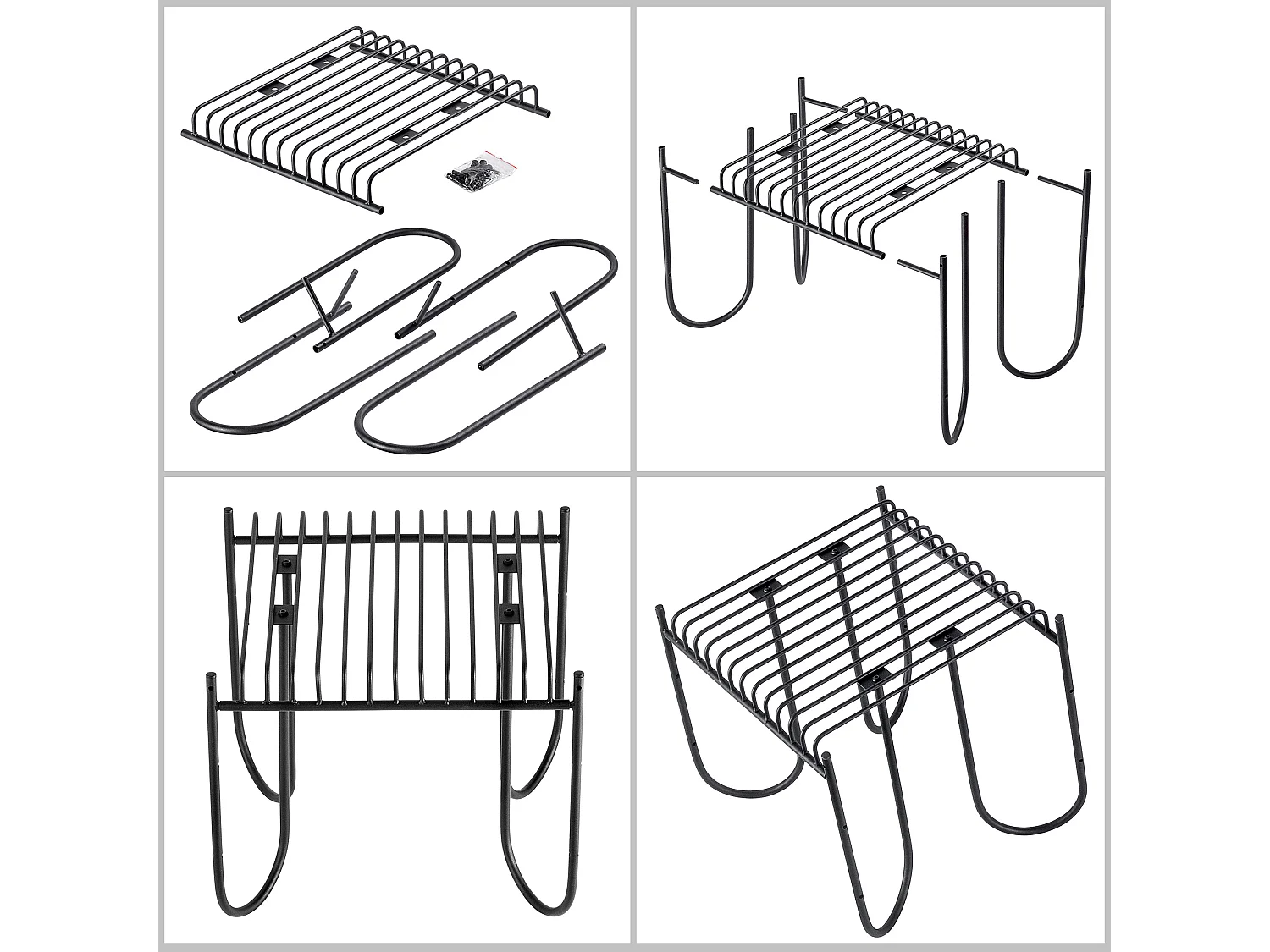 KADAX Ławka do ogrodu Ruste 50 x 45 cm, czarna