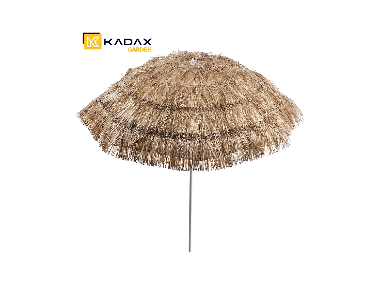 KADAX Sonnenschirm rund für Balkon, Garten, Terrasse, Schwimmbad und Strand, höhenverstellbarer Sonnenschirm, Terrassenschirm, braun/ecru