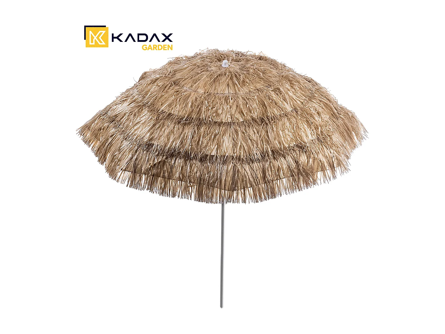 Parasol rond KADAX pour balcon, jardin, terrasse, piscine et plage, parasol réglable en hauteur, parasol de terrasse, marron/écru