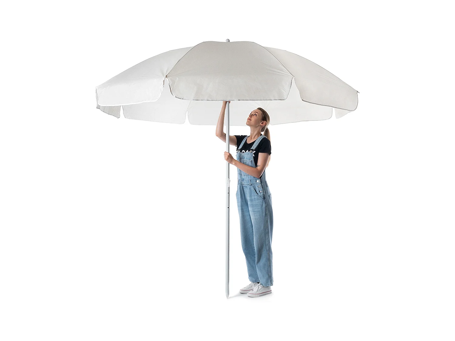KADAX Parasol ogrodowy Igal biały 220cm