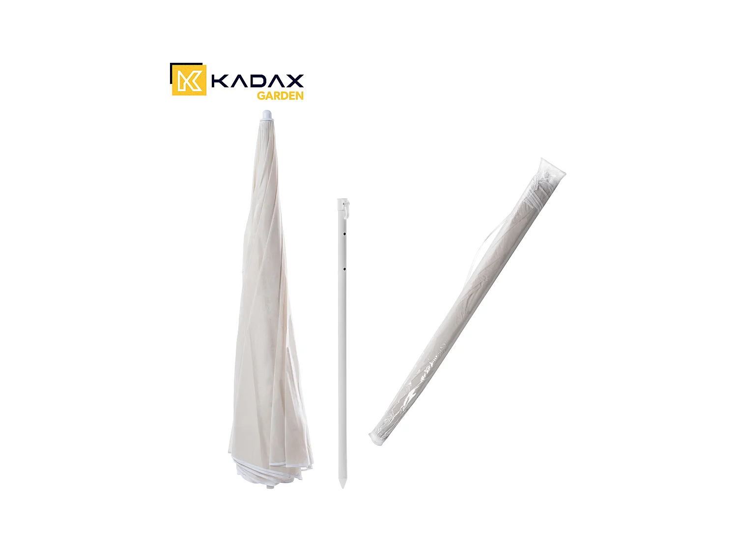 KADAX Parasol ogrodowy Igal biały 220cm