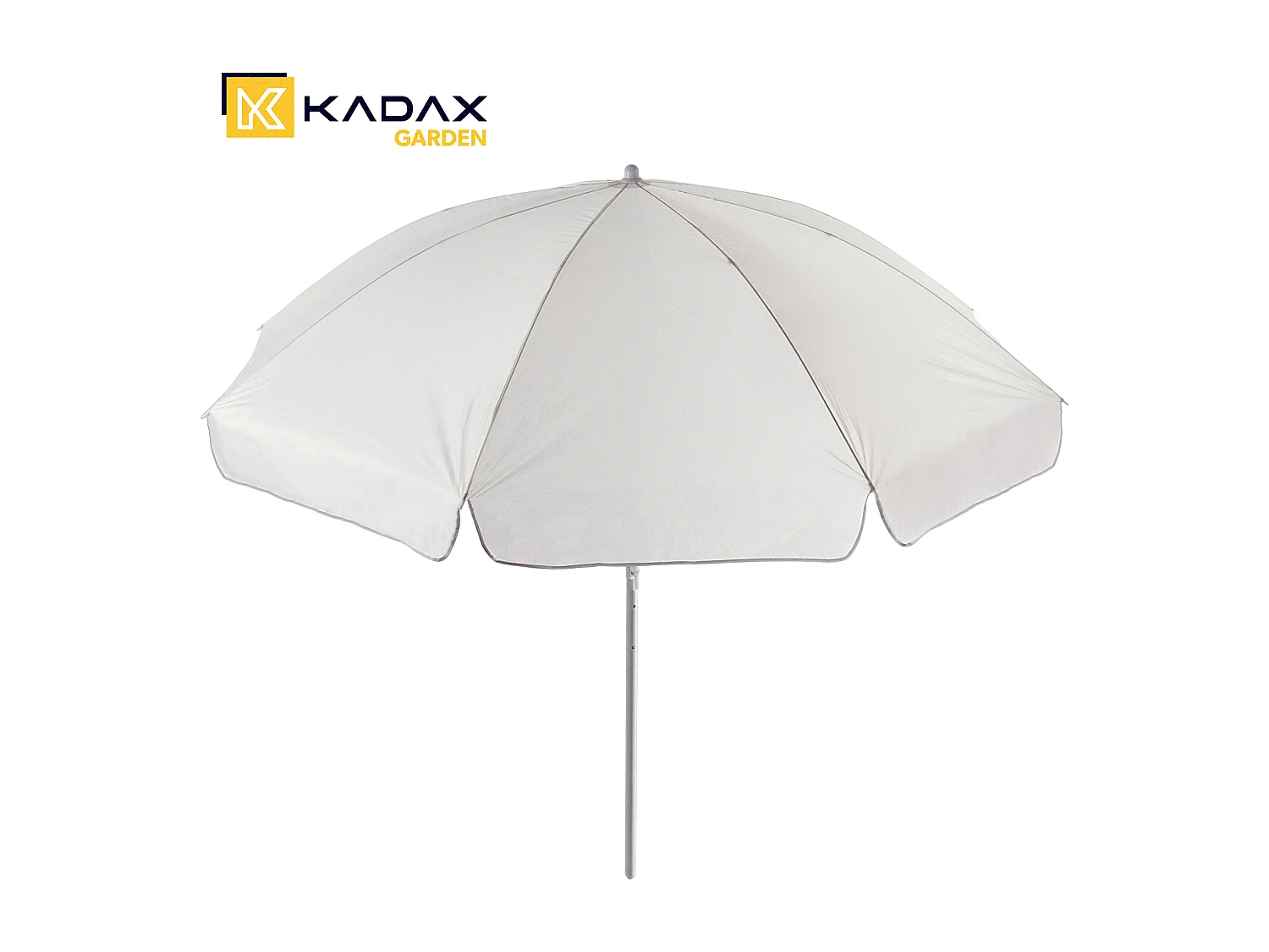 Parasol rond KADAX, 220 x 142-224 cm, parasol de terrasse, brise-vue, parasol réglable en hauteur pour balcon, jardin, terrasse, piscine et plage, écru