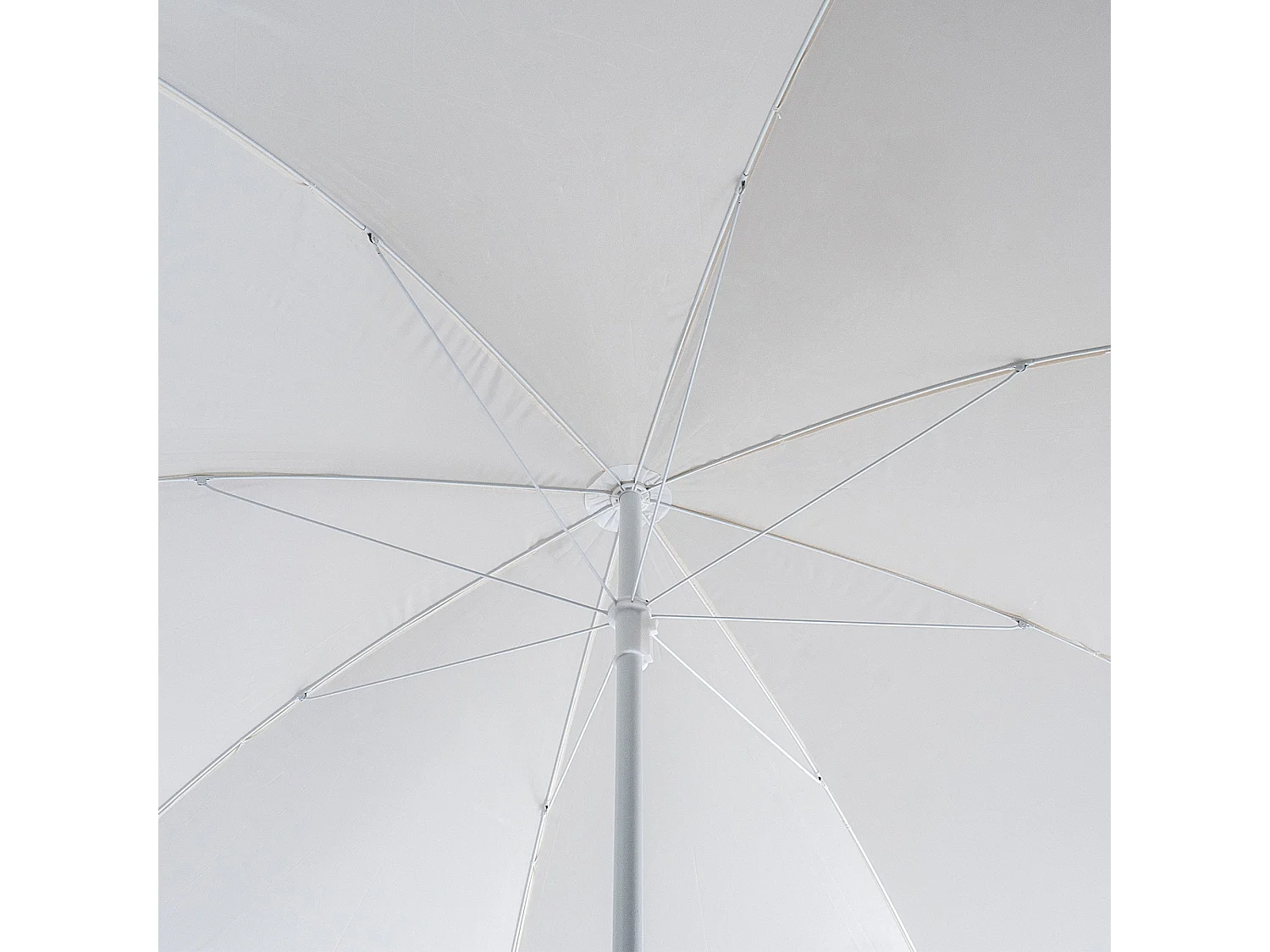 Parasol rond KADAX, 220 x 142-224 cm, parasol de terrasse, brise-vue, parasol réglable en hauteur pour balcon, jardin, terrasse, piscine et plage, écru