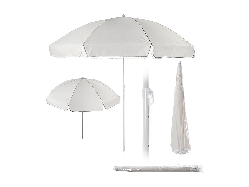 Ombrellone rotondo KADAX, 220 x 142-224 cm, ombrellone da terrazza, schermo per balcone, ombrellone regolabile in altezza per balcone, giardino, terrazza, piscina