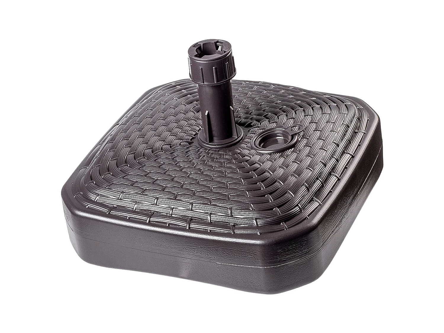 KADAX Sonnenschirmständer, runder Schirmständer, Sonnenschirmhalter befüllbar mit Sand, Wasser oder Kies, Ständer aus Kunststoff für Garten, Terrasse, Strand