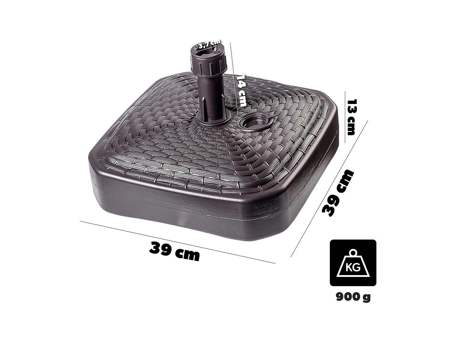 KADAX Sonnenschirmständer, runder Schirmständer, Sonnenschirmhalter befüllbar mit Sand, Wasser oder Kies, Ständer aus Kunststoff für Garten, Terrasse, Strand