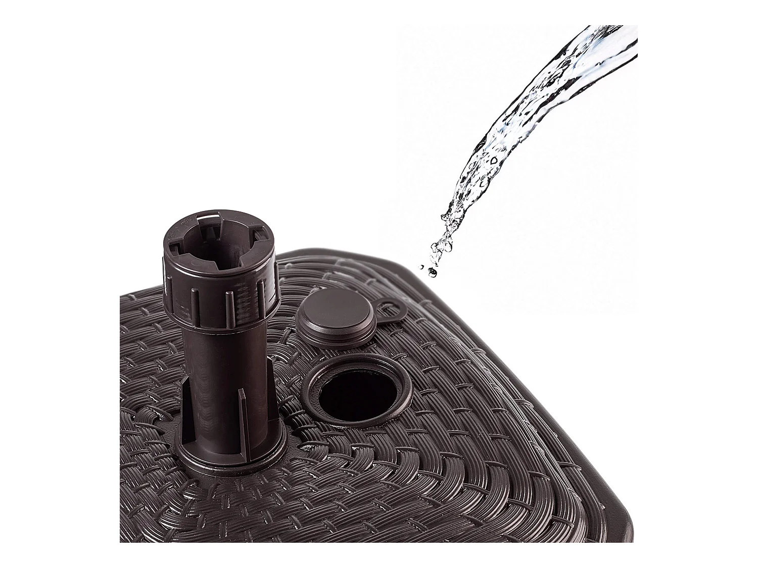 KADAX Sonnenschirmständer, runder Schirmständer, Sonnenschirmhalter befüllbar mit Sand, Wasser oder Kies, Ständer aus Kunststoff für Garten, Terrasse, Strand