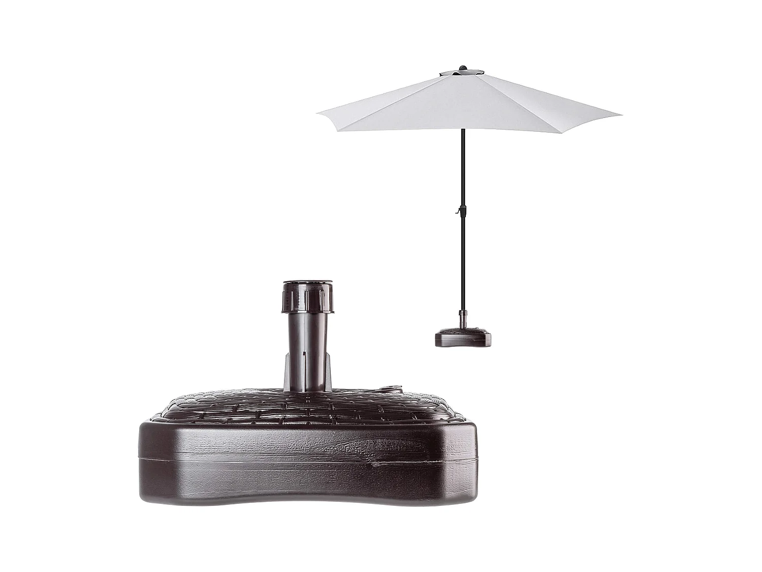 KADAX Sonnenschirmständer, runder Schirmständer, Sonnenschirmhalter befüllbar mit Sand, Wasser oder Kies, Ständer aus Kunststoff für Garten, Terrasse, Strand