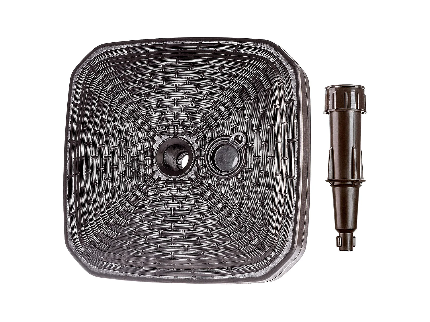 KADAX Sonnenschirmständer, runder Schirmständer, Sonnenschirmhalter befüllbar mit Sand, Wasser oder Kies, Ständer aus Kunststoff für Garten, Terrasse, Strand