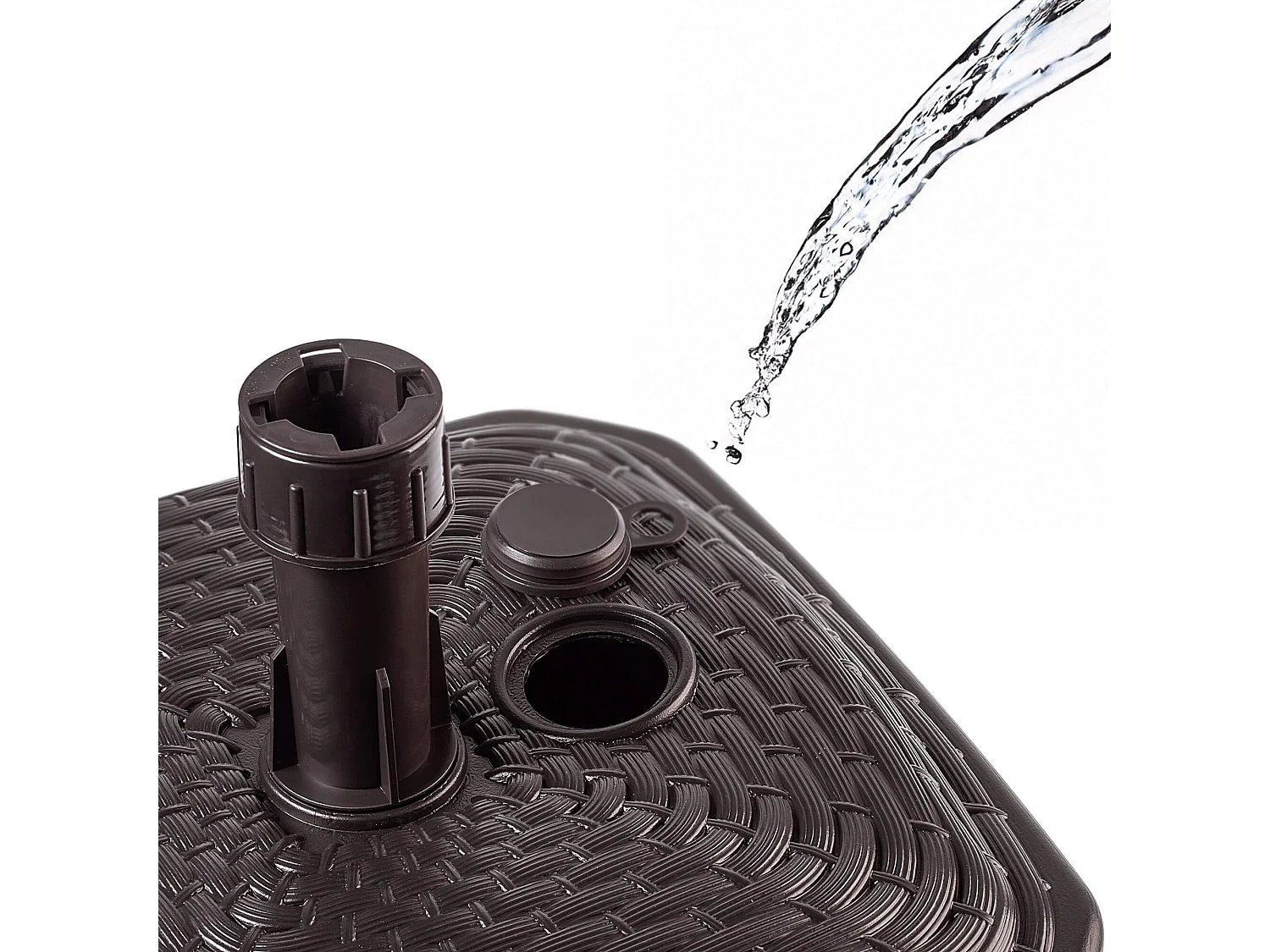 Suporte para guarda-sol KADAX, suporte redondo para guarda-sol, suporte para guarda-sol que pode ser enchido com areia, água ou cascalho, suporte de plástico para