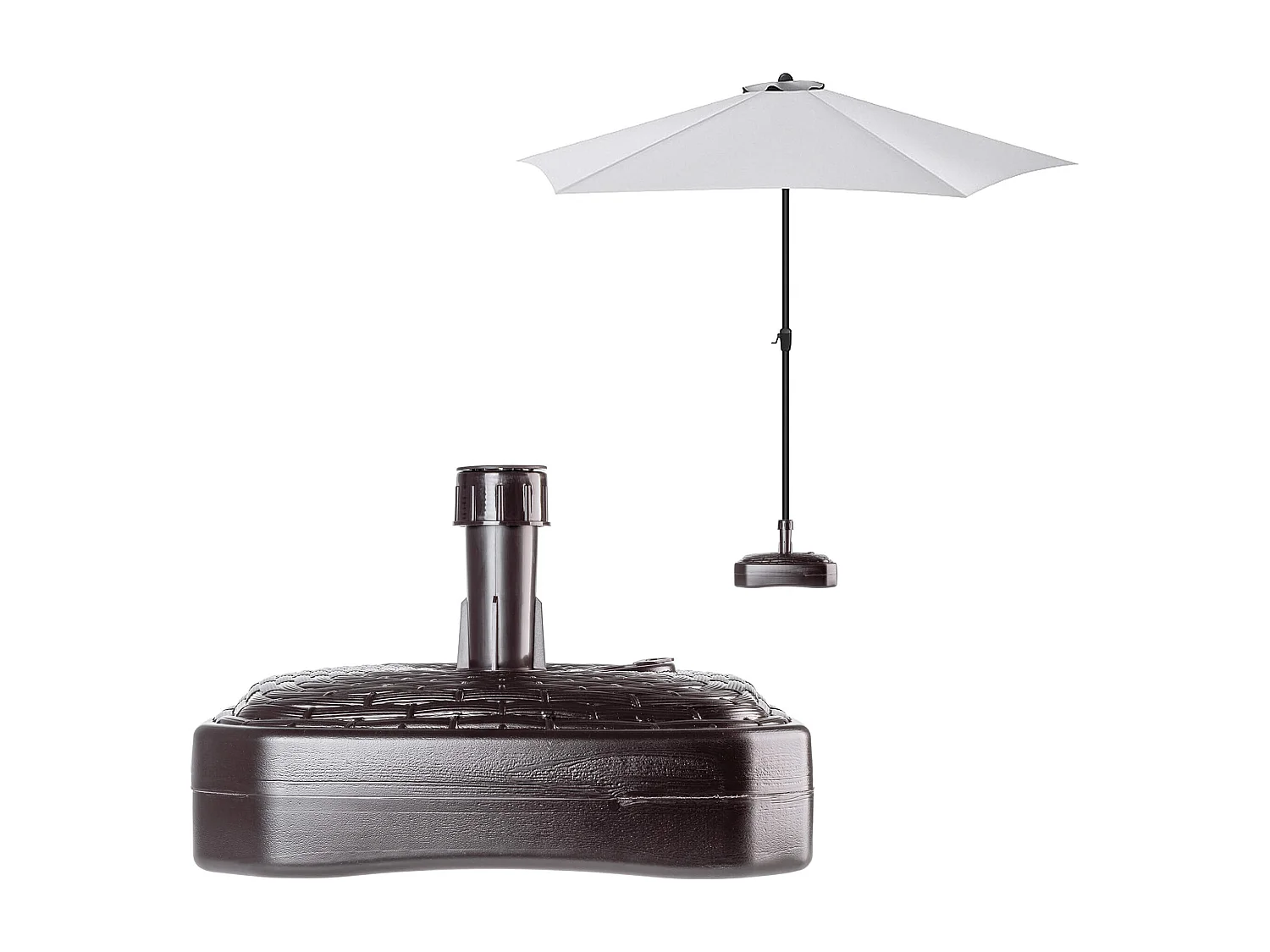 Suporte para guarda-sol KADAX, suporte redondo para guarda-sol, suporte para guarda-sol que pode ser enchido com areia, água ou cascalho, suporte de plástico para