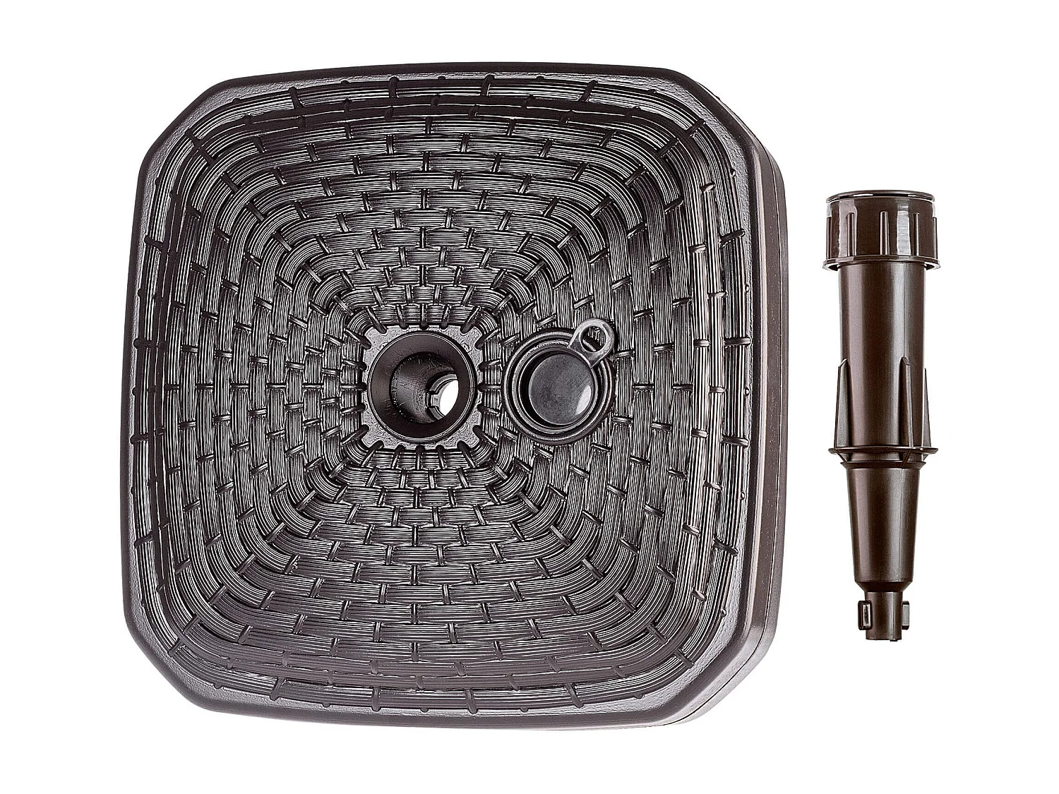 Suporte para guarda-sol KADAX, suporte redondo para guarda-sol, suporte para guarda-sol que pode ser enchido com areia, água ou cascalho, suporte de plástico para