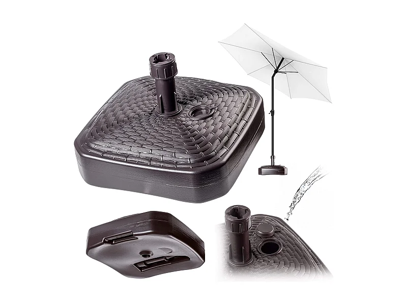 KADAX Parasolstandaard, ronde parasolstandaard, parasolhouder vulbaar met zand water of grind, standaard van kunststof voor tuin, terras, strand (versie 2