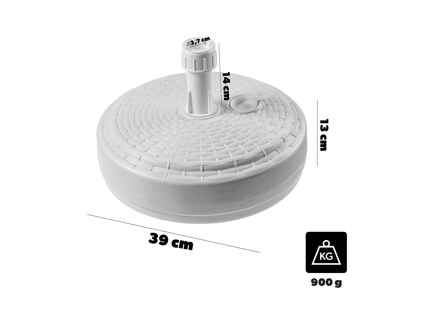 KADAX Sonnenschirmständer, runder Schirmständer, Sonnenschirmhalter befüllbar mit Sand, Wasser oder Kies, Ständer aus Kunststoff für Garten, Terrasse, Strand