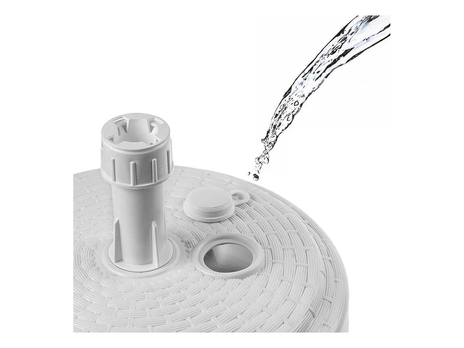 KADAX Sonnenschirmständer, runder Schirmständer, Sonnenschirmhalter befüllbar mit Sand, Wasser oder Kies, Ständer aus Kunststoff für Garten, Terrasse, Strand