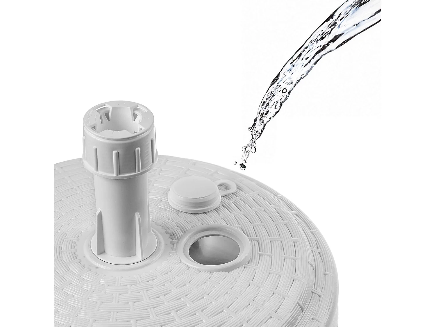 Pied de parasol KADAX, pied de parasol rond, support de parasol remplissable de sable, d'eau ou de gravier, pied en plastique pour jardin, terrasse, plage (version