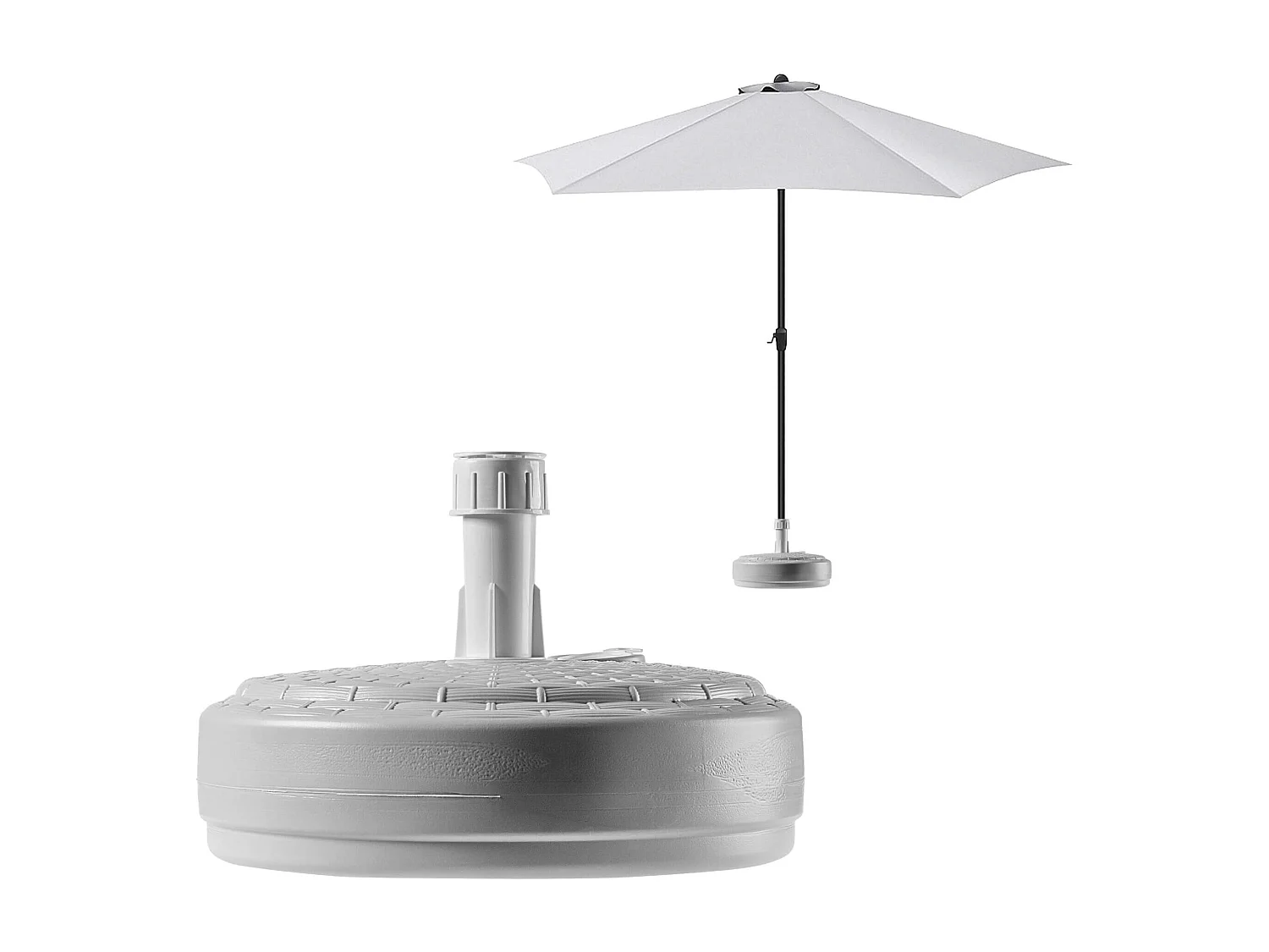 Pied de parasol KADAX, pied de parasol rond, support de parasol remplissable de sable, d'eau ou de gravier, pied en plastique pour jardin, terrasse, plage (version