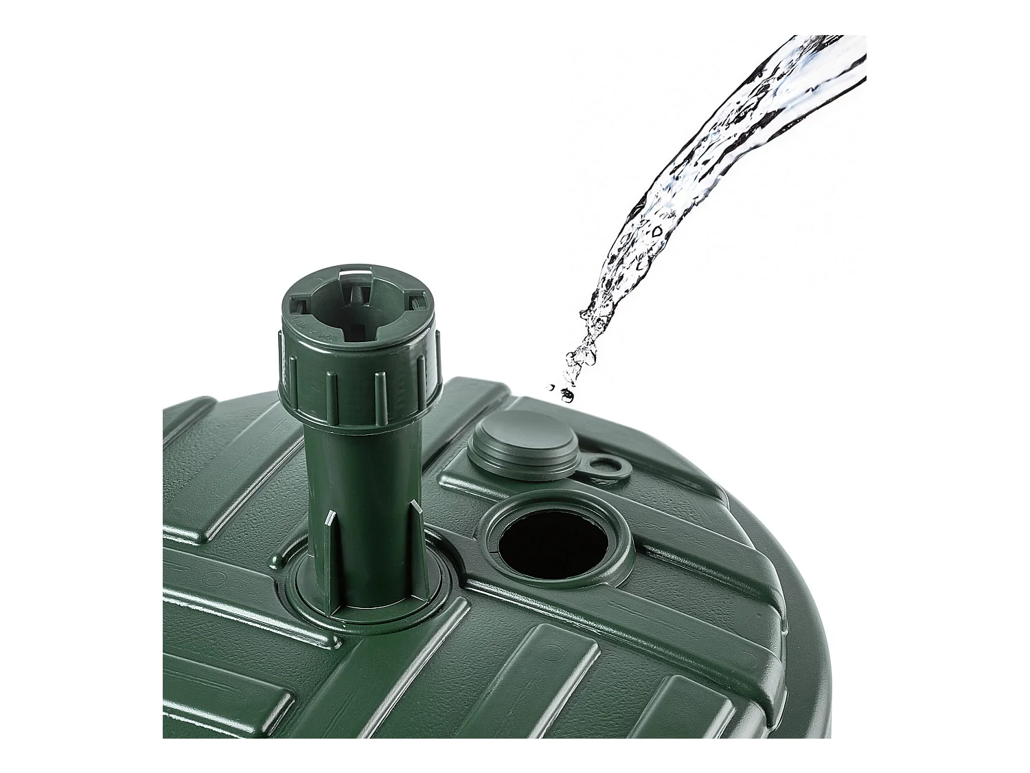 KADAX Sonnenschirmständer, runder Schirmständer, Sonnenschirmhalter zum Befüllen mit Sand, Wasser oder Kies, Ständer aus Kunststoff für Garten, Terrasse, Strand