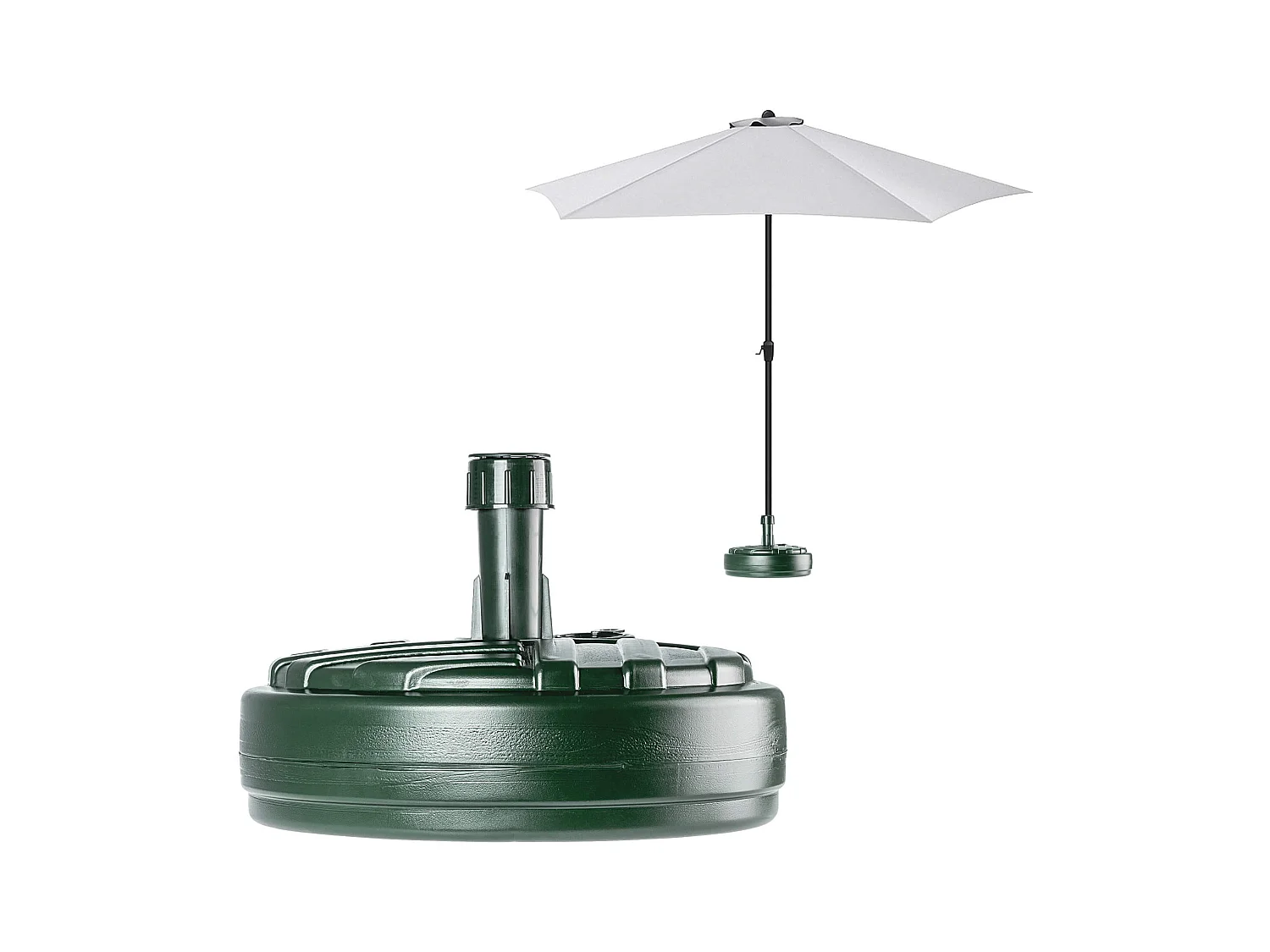 KADAX Sonnenschirmständer, runder Schirmständer, Sonnenschirmhalter zum Befüllen mit Sand, Wasser oder Kies, Ständer aus Kunststoff für Garten, Terrasse, Strand