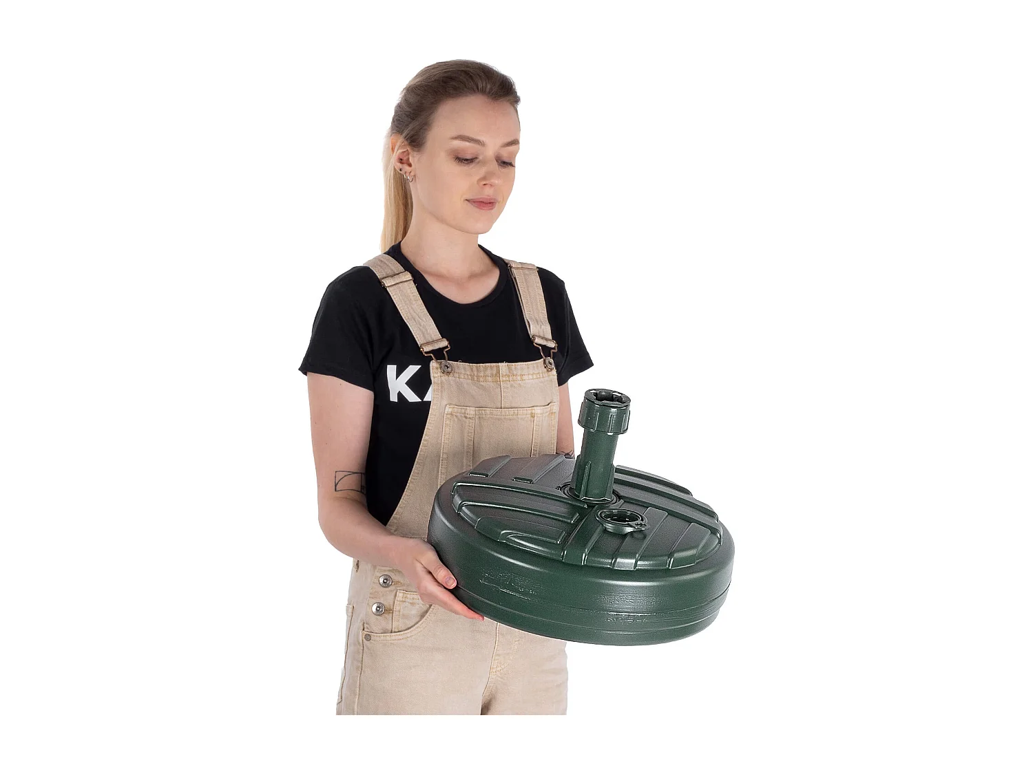 Pied de parasol KADAX, pied de parasol rond, support de parasol à remplir de sable, d'eau ou de gravier, pied en plastique pour jardin, terrasse, plage (version 1,