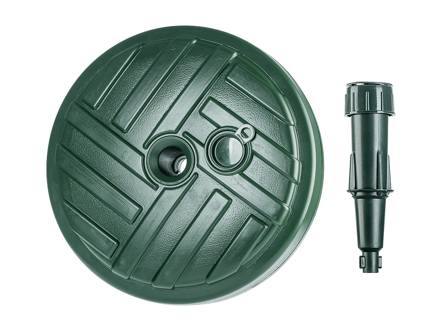 Pied de parasol KADAX, pied de parasol rond, support de parasol à remplir de sable, d'eau ou de gravier, pied en plastique pour jardin, terrasse, plage (version 1,