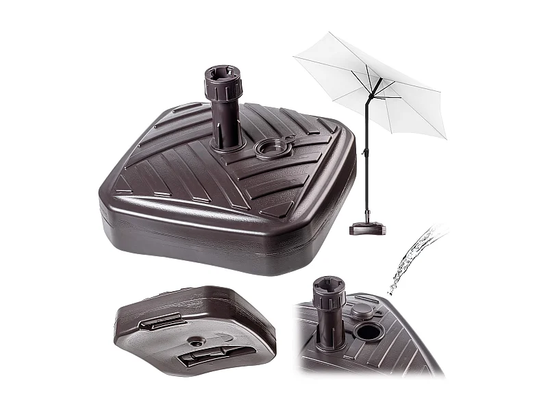 KADAX Podstawa pod parasol ogrodowy Solero w paski kwadrat brąz