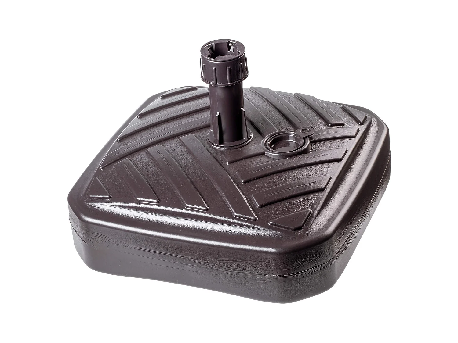 KADAX Sonnenschirmständer, runder Sonnenschirmständer, Sonnenschirmhalter befüllbar mit Sand, Wasser oder Kies, Ständer aus Kunststoff für Garten, Terrasse, Strand