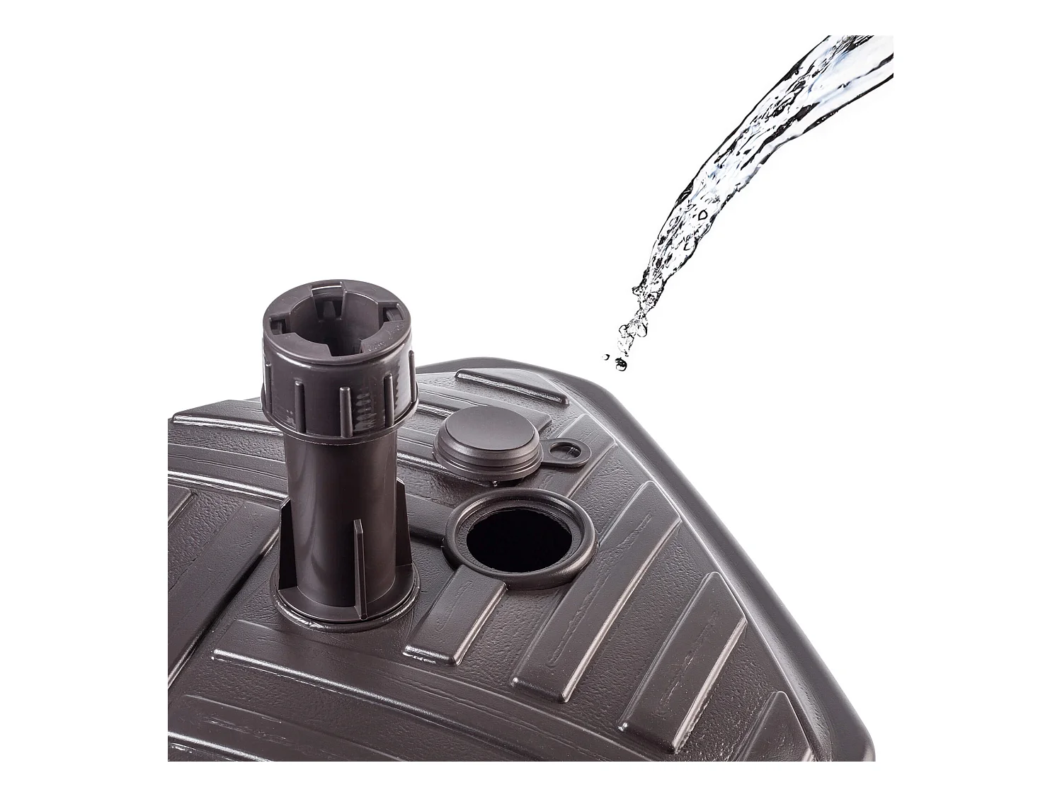 KADAX Sonnenschirmständer, runder Sonnenschirmständer, Sonnenschirmhalter befüllbar mit Sand, Wasser oder Kies, Ständer aus Kunststoff für Garten, Terrasse, Strand