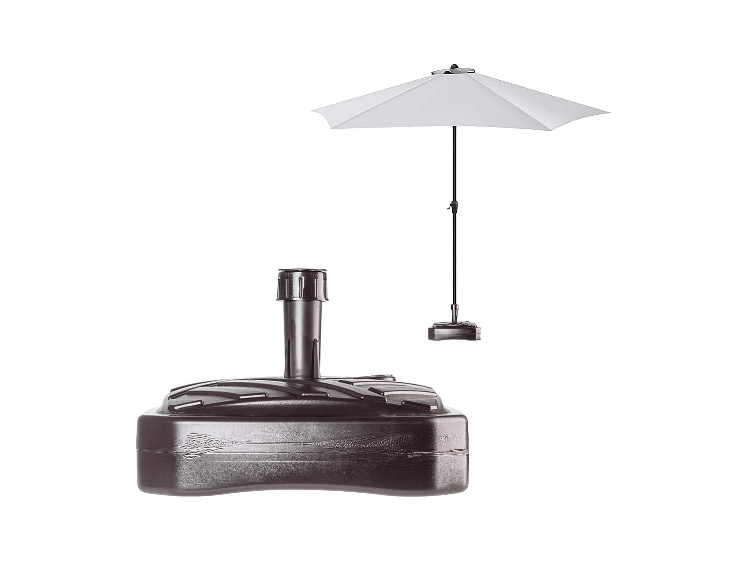 KADAX Sonnenschirmständer, runder Sonnenschirmständer, Sonnenschirmhalter befüllbar mit Sand, Wasser oder Kies, Ständer aus Kunststoff für Garten, Terrasse, Strand