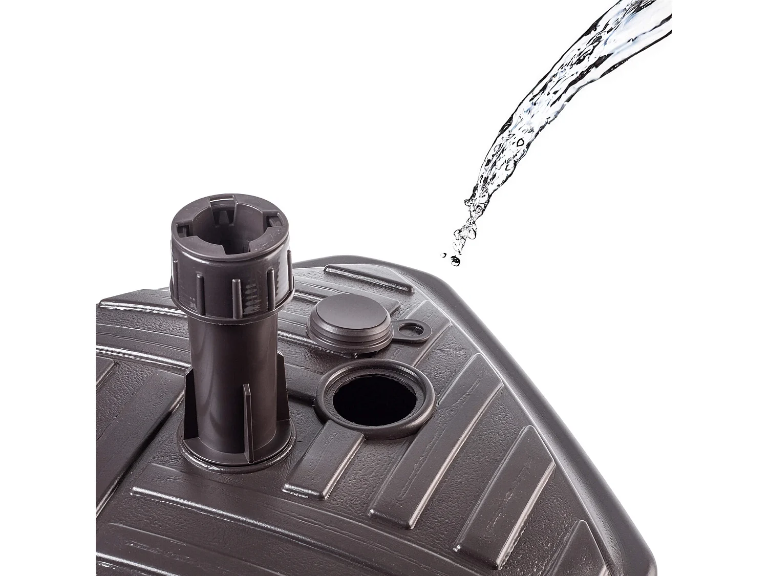 Pied de parasol KADAX, pied de parasol rond, support de parasol remplissable de sable, d'eau ou de gravier, pied en plastique pour jardin, terrasse, plage (version