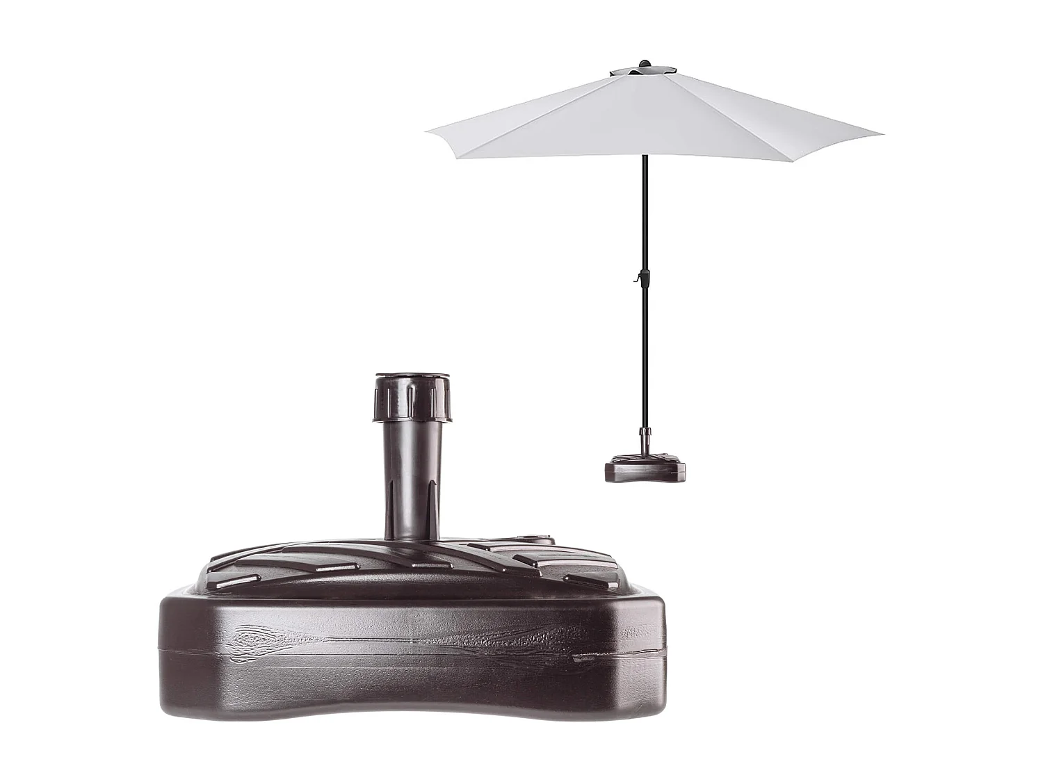 Pied de parasol KADAX, pied de parasol rond, support de parasol remplissable de sable, d'eau ou de gravier, pied en plastique pour jardin, terrasse, plage (version