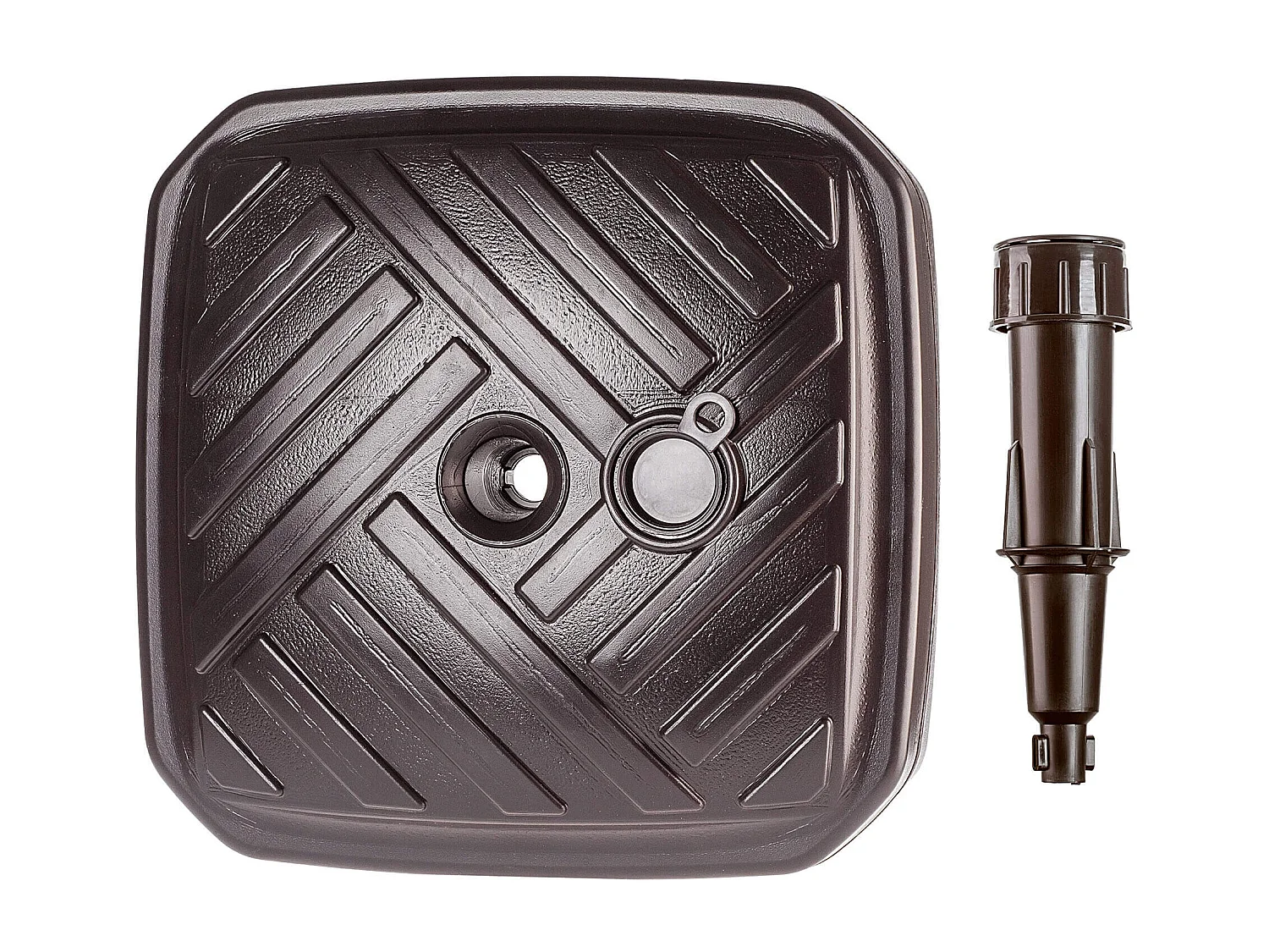 Pied de parasol KADAX, pied de parasol rond, support de parasol remplissable de sable, d'eau ou de gravier, pied en plastique pour jardin, terrasse, plage (version